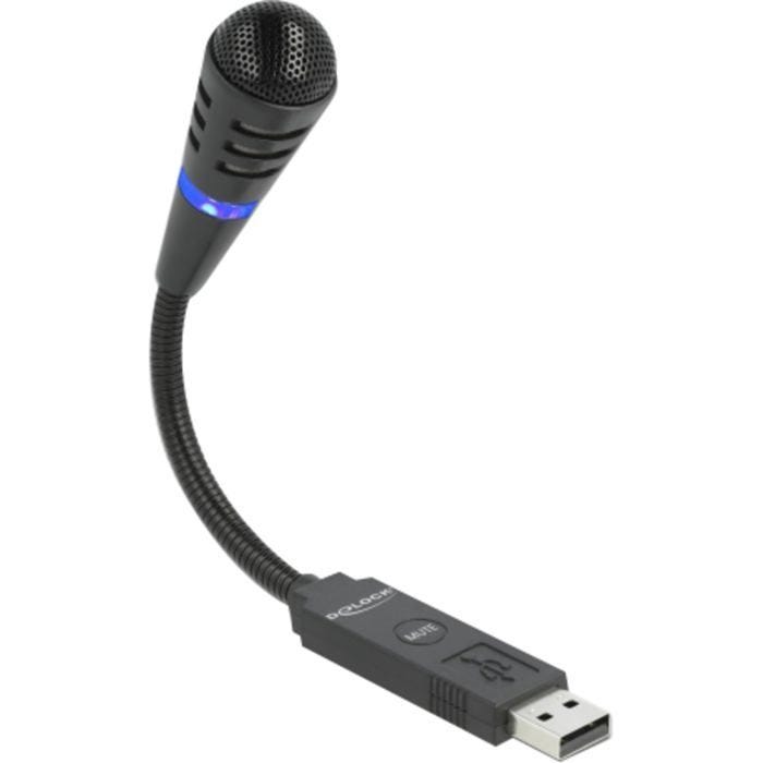 DeLOCK Microphone USB avec col de Cygne et Bouton Mute - 66499