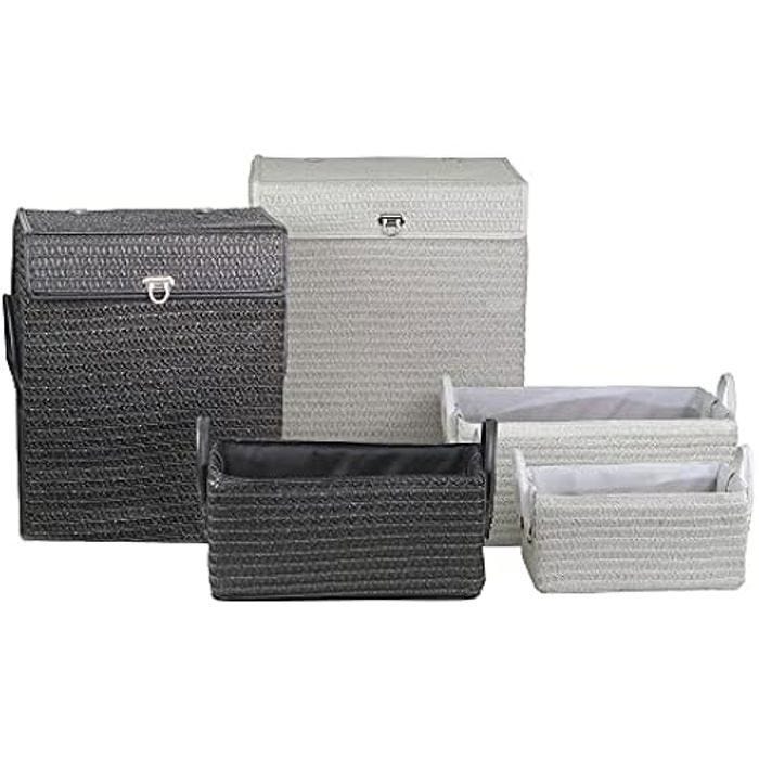 DKD Home Decor Lot de 5 paniers en polypropylène 42 x 33 x 50 cm