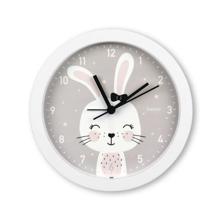 Horloge de table - Maui - Blanc - Fonction réveil - Ø16cm - Mécanisme silencieux