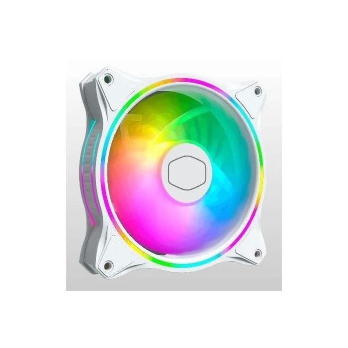 COOLER MASTER MasterFan MF120 Halo Blanc ARGB- Ventilateur de boitier PWM - 650-1800 RPM - 1x 120mm
