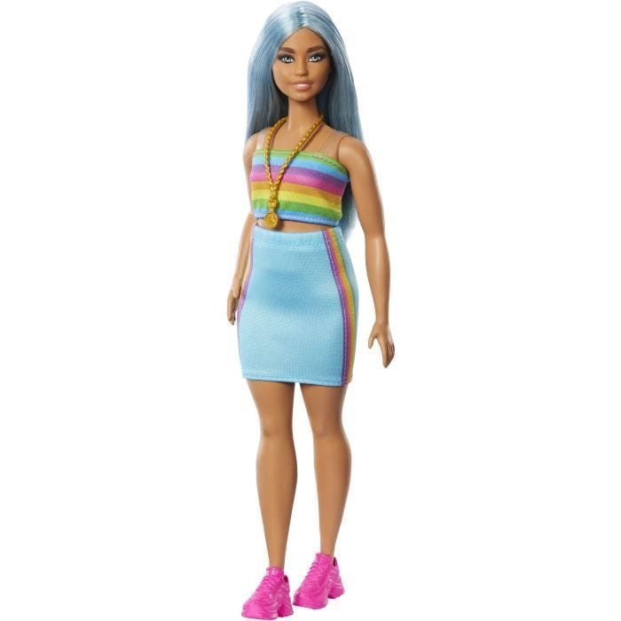 Barbie-Barbie Fashionistas-Poupée cheveux bleus 65ème anniversaire HRH16