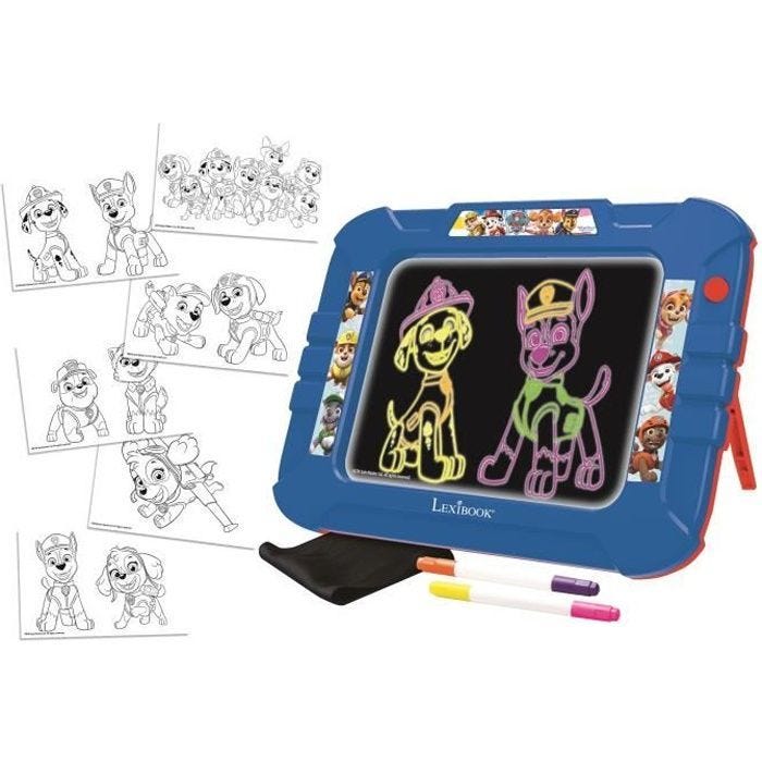 Ardoise à dessiner lumineuse néon Pat' Patrouille - LEXIBOOK - 6 modèles coloris