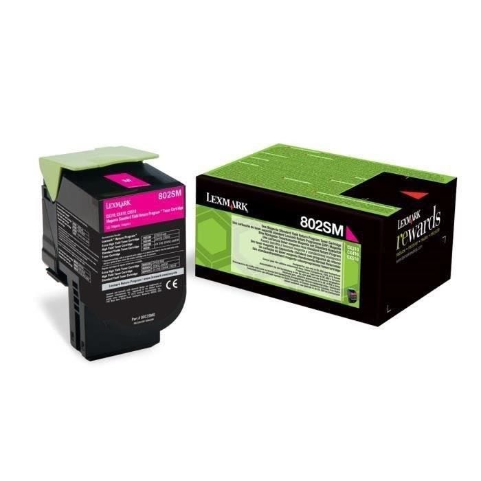 Cartouche de toner MAGENTA Lexmark Toner 802SM - 80C2SM0 - 2 000 pages