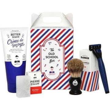 Kit de Rasage de Monsieur BARBIER | Français, Naturel et Végan | Crème de rasage, blaireau, Pierre d'Alun & rasoir 5 lames