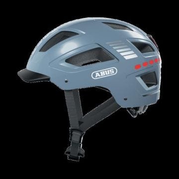 Abus - 66711 - Bike Helmet with Light, Hyban 2.0 LED, Head Protection with Front and Rear Light, Robust Hard Shell, Unisex