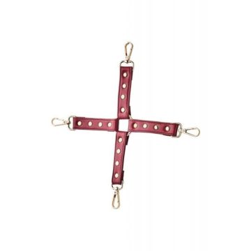 Sangle Croix Pour Menottes Poignets Et Chevilles Simili Cuir Rouge Bordeaux Bordeaux