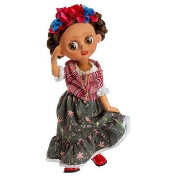 Poupée ado - Berjuan - Biggers Frida - 35 cm - Corps avec charnières - Rouge/Vert