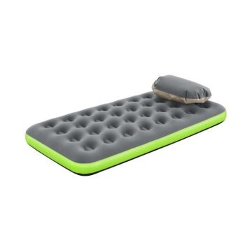 Matelas gonflable Roll & relax air mattress twin - Bestway Unique Gris