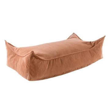 MeowBaby® Pouf pour Enfants, Rectangulaire, Velours Côtelé, Brique