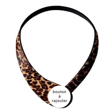 Collier en cuir - Ceraselle - Léopard - Multicolore - Mixte - Adulte