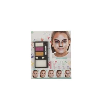 Kit de maquillage - GENERIQUE - Palette 3 couleurs - Crayon noir - Pinceau double - Éponge