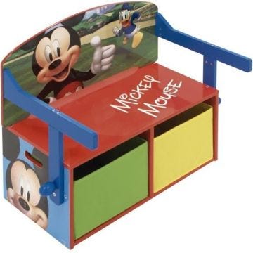 DISNEY MICKEY MOUSE - Banc pupitre et rangement en bois 3 en 1