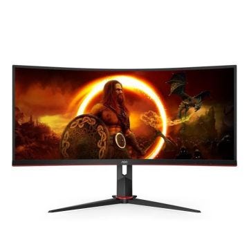 Ecran PC Gamer - AOC - CU34G2X/BK - 34" VA Incurvé UWQHD 1ms 144Hz HDMI DisplayPort USB Pivot Réglable en hauteur Freesync