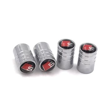 Bouchon de valve - S Line - Lot de 4 - Chrome - Résistant à la corrosion - Universel