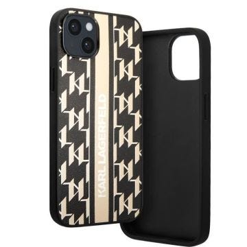 Coque pour iPhone 14 Plus Dos Cuir Vegan Bords Rehaussés Karl Lagerfeld Noir