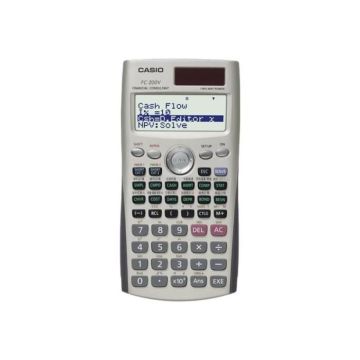 Casio FC-200V Calculatrice financière 10 chiffres + 2 exposants panneau solaire, pile