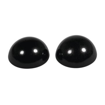 Demi-perles en plastique, 10mm , noir, sct.-LS 10 pces