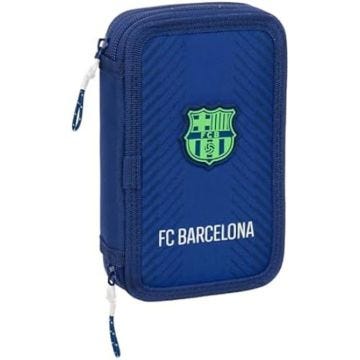 Trousse scolaire - SAFTA - F.C. BARCELONA - Navy Blue - 29 outils inclus - Pour enfants de 5 à 14 ans