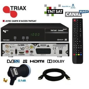 Décodeur Satellite - TRIAX - THR 9900 HD - Carte TNTSAT - Câble HDMI 2M - LNB 1 Sortie Best Germany