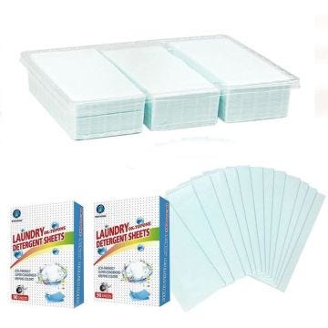 Feuilles de détergent à lessive concentré180 pièces Feuilles de détergent à lessive sans Liquide Bandes de détergent à less