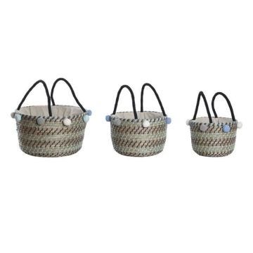 De panier style méditerranée polyester, seagrass multicolore - Couleur:MULTICOLORE