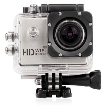 Caméra Wifi Sport Embarquée Plongée Caisson Caméscope Full HD 1080P Argent 64 Go YONIS