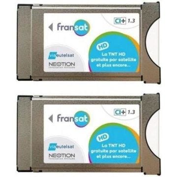 PACK DE 2X MODULES PCMCIA FRANSAT CI+ DERNIÈRE VERSION 1.3 ET CARTE FRANSAT PC6 RÉCEPTEUR TV