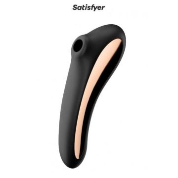 Sextoy - Satisfyer - Dual Kiss - Noir - Vibromasseur - Stimulateur clitoridien par air pulsé