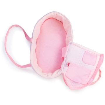 Berjuan sac de transport poupée fille 38 cm textile rose