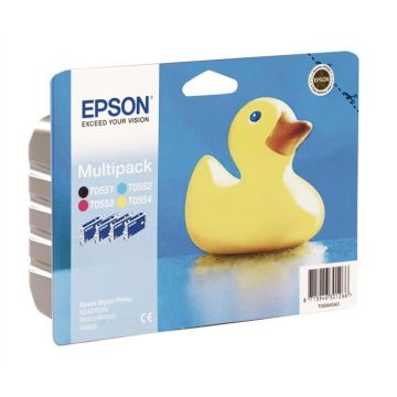 EPSON Pack de 4 Cartouche T0556 Canard - Noir + 3 couleurs