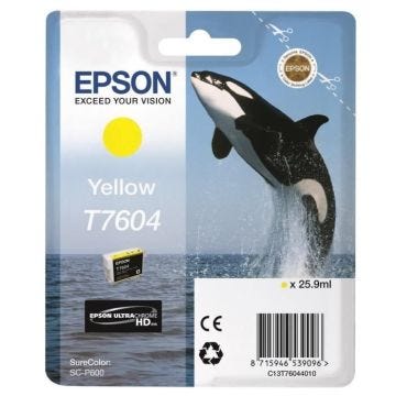 EPSON Cartouche d'encre T7604 Jaune - Orque (C13T76044010)