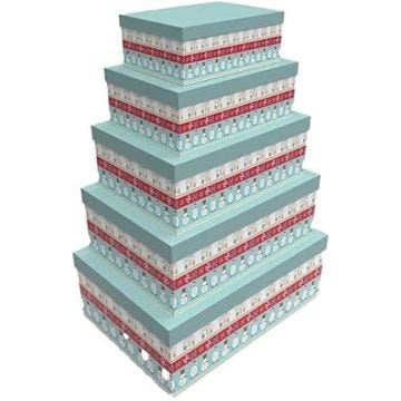 Ensemble de boîtes - DKD Home Decor - Multicolore - Carton - 27 x 52 x 37 cm - Rangement enfant