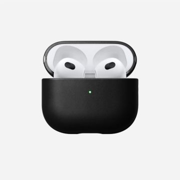 Coque AirPods 3 - Nomad - Cuir véritable - Noir - Étui moderne - Design classique
