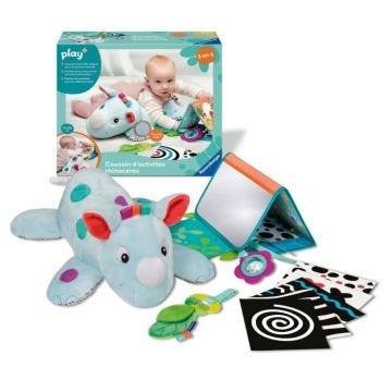 Ravensburger -PLAY + - Coussin d'activités 3en1 rhincéros - Dès la naissance - version française - 34010