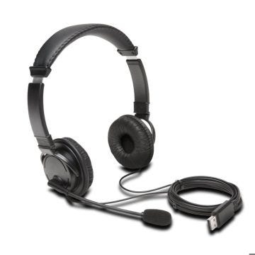 Casque Hi-Fi USB - KENSINGTON - Intra-auriculaire - Micro flexible - Confort rembourré - Noir