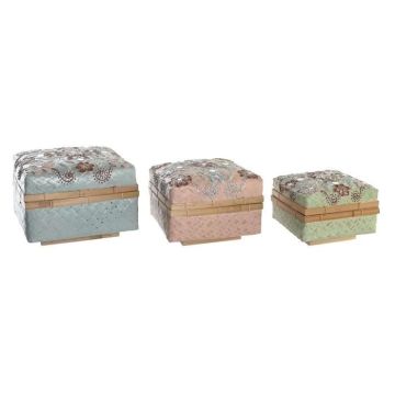 lot de paniers bambou boho (29 x 29 x 22 cm)