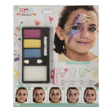 Kit de maquillage - Bright Pop Star - Trousse avec palette - 3 aquarelles - Accessoires inclus - Taille unique
