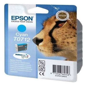 Epson T0712 Guépard Cartouche d'encre Cyan