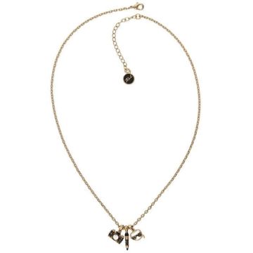 Collier femme KARL LAGERFELD JEWELRY IKONIK 5512301. Noir. Doré. Mousqueton. Laiton.