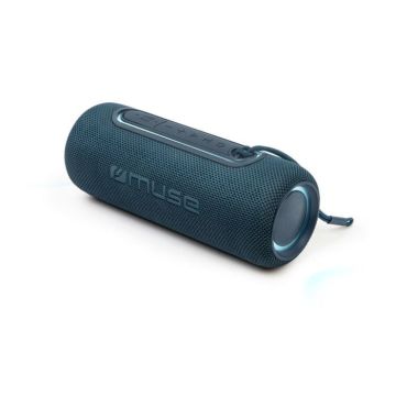 Enceinte sans fil MUSE M-780 BTB bleue avec puissance 20 W, connexion Bluetooth et USB-C, résistance à la poussière et à l'eau