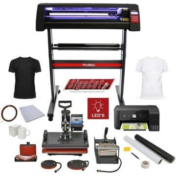 Presses à Chaud 5en1, Plotter de Découpe Vinyle LED et Imprimante - Transfert à Chaud sur T-shirts, Tasses, Casquettes, Assiettes