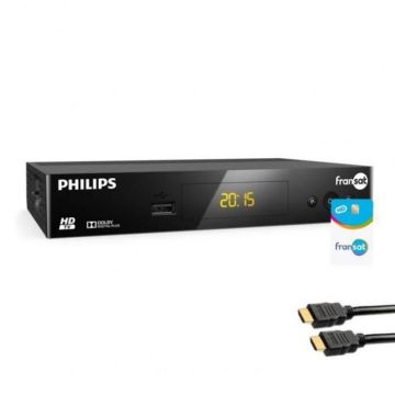 Pack PHILIPS Récepteur TV Satellite HD + Carte FRANSAT PC7 + Câble HDMI