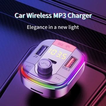 Accessoire audio - vidéo,Transmetteur FM Bluetooth T832, adaptateur de Radio sans fil pour voiture, Kit carte TF lecteur MP3 QC3.0