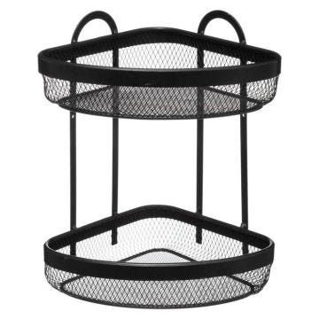 5five - étagère d angle 2 niveaux "mayaj" noir