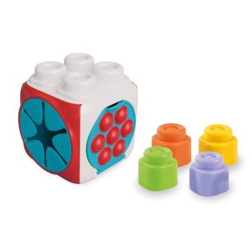 Cube d'activité sensoriel - CLEMENTONI - Soft - Briques douces - 6 mois - Multicolore