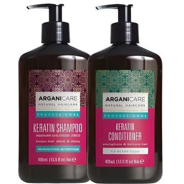Duo Keratin - ARGANICARE - Tous Types de Cheveux - Régénère et Revitalise - 400ml