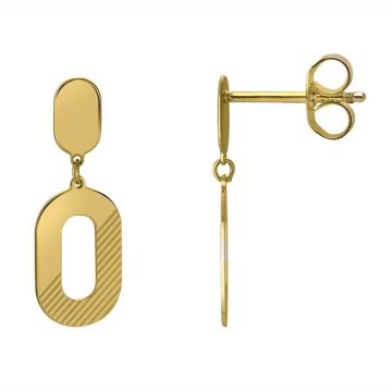 Boucles d'oreilles femme - BRILLAXIS - Boucles d'oreilles pendants géométriques - Couleur de la matière:Jaune