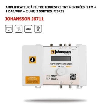 Amplificateur TNT - HD4K - J6711 - 4 entrées - 2 sorties - Installation fibres