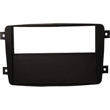 Adaptateur de façade d'autoradio 2x simple DIN Noir Mercedes Classe C W203 2000 – 2004