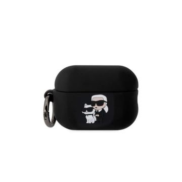 Coque pour Airpods Pro 2 NFT Anti-choc en Silicone avec Anneau Karl Lagerfeld Noir